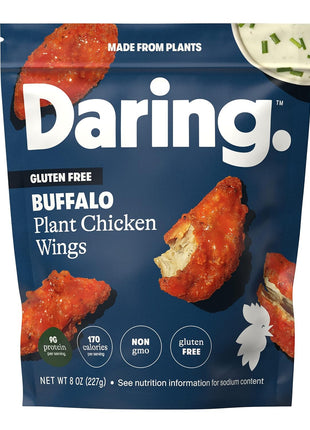Daring Foods, Frozen, Chicken Wings Plant Based Buffalo, 8 Ounce