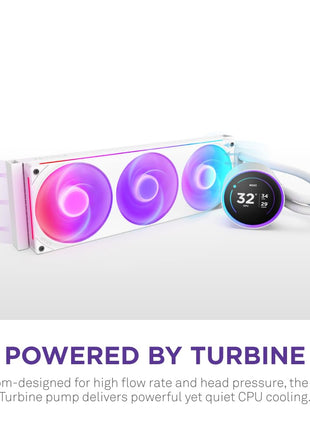 NZXT Kraken Elite 360 RGB 2024 - AIO CPU Liquid Cooler - 360mm Radiator - F360 RGB Core Fan - Customizable 2.72 inch IPS LCD - NZXT Turbine Pump - AMD® AM5, AM4 - Intel® LGA 1851/1700, 1200/115X - White