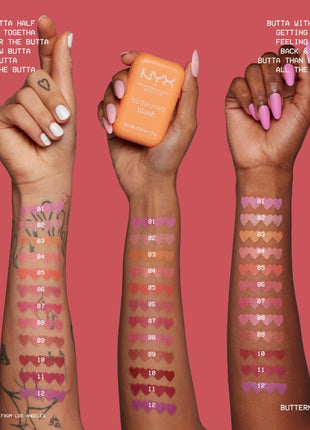 NYX PROFESSIONAL MAKEUP Buttermelt Powder Blush, Fade and Transfer-Resistant Blush, Up to 12HR Make Up Wear, Vegan Formula - For The Butta