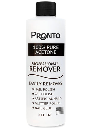 Pronto 100% Acetone Gel Nail Polish Remover - Gel Polish Remover for Nails | Acetone Nail Polish Remover For Nails for Removal of Glue, Gel, Acrylic & Dip | Gel Polish Remover, 8 Fl oz