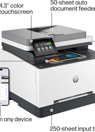 HP Color LaserJet Pro MFP 3301sdw Wireless All-in-One Color Laser Printer, Office Printer, Scanner, Copier, ADF, Duplex, Best-for-Office (499Q3F)