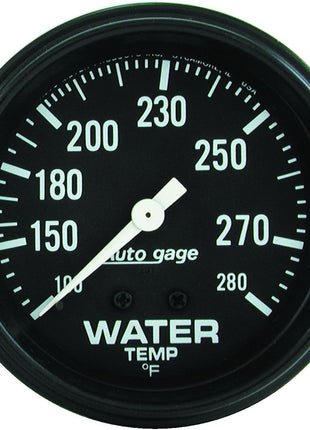 Auto Meter 2313 Autogage Water Temperature Gauge Black dial/Black bezel, 2 5/8 inch