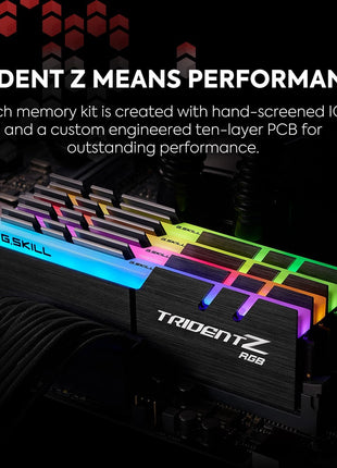 G.SKILL Trident Z RGB Series DDR4 RAM (XMP) 32GB (2x16GB) 3600MT/s CL18-22-22-42 1.35V Intel AMD Desktop Computer Memory U-DIMM (F4-3600C18D-32GTZR)