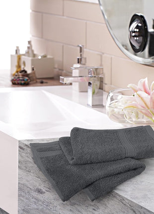 Utopia Towels 6 Pack Premium Hand Towels, 16x28 in, 600 GSM Cotton, Grey | Premium Ultra-Soft Lightweight Ring Spun Cotton Hand Towels - Highly Absorbent, Ideal for Bathroom, Gym, Spa & Hotel