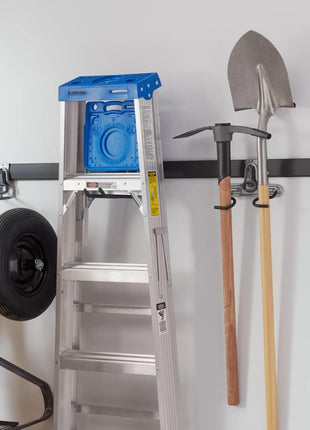 Rubbermaid FastTrack Rail Garage Organization Multi-Purpose Hook 50 lbs Capacity Satin Nickel Wall Mounted Storage System Direct Mount into FastTrack Garage Rail for Home/Garage Organization