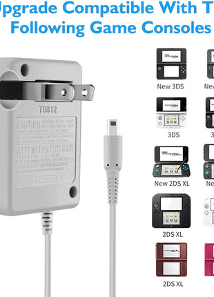 3DS Charger Kit Compatible with Nintendo 3DS/ New 3DS XL/DSi/DSi XL/2DS/ 2DS XL 100-240V Wall Plug Adapter with 4 Metal Retractable Stylus Pen for 3DS/3DS XL/3DS LL