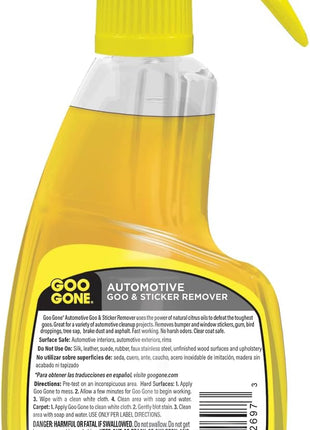 Goo Gone Automotive - Cleans Auto Interiors/ Bodies and Rims, Removes Bugs & Stickers - 12 Fl. Oz.