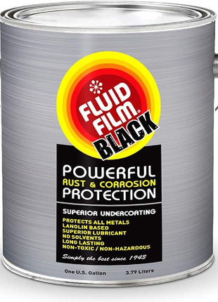 Fluid Film Black Non-Aerosol, Long Lasting Corrosion, Penetrant & Lubricant, Anti-Rust Coating, Protects All Metals in Marine and Undercoating in Automotive & Snow-Handling Vehicles, 1 Gallon