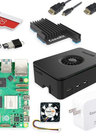 CanaKit Raspberry Pi 5 Starter Kit PRO - Turbine Black (128GB Edition) (8GB RAM)