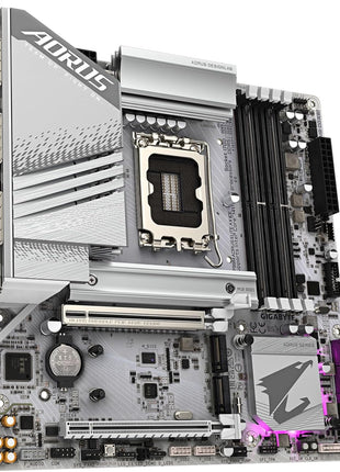 GIGABYTE Z790M AORUS Elite AX ICE LGA 1700 Intel Z790 M-ATX Motherboard with DDR5, Triple M.2, PCIe 5.0, USB 3.2 Gen2X2 Type-C, Intel Wi-Fi 6E, 2.5GbE LAN, Q-Flash Plus, EZ-Latch Plus