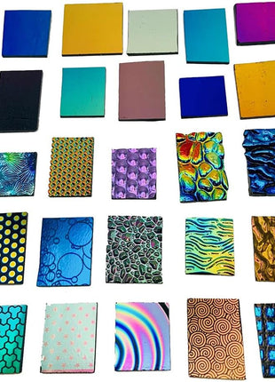 Assorted Dichroic Glass on Black & Clear - 96 COE - 4oz