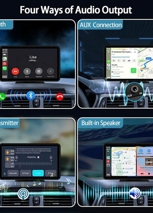 Carplay Screen for Car, 7" HD Wireless Apple Carplay & Android Auto, Portable Touchscreen Car Stereo with Backup Camera, Bluetooth, Mirror Link, Voice Control, GPS, FM, AUX, Car Play for All Vehicles