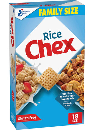 Rice Chex Gluten Free Breakfast Cereal, Homemade Chex Mix Ingredient, Family Size, 18 oz