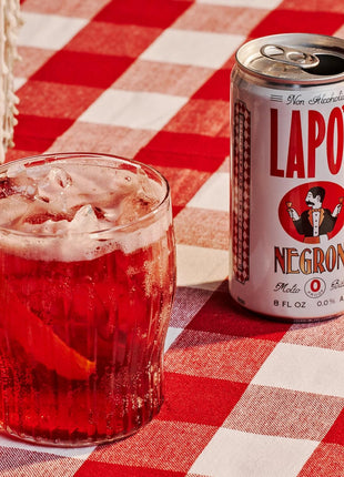 Lapo's Negroni Non Alcoholic Canned Mocktail, Lightly Sparkling, 4ct | Bittersweet Zero Proof Negroni, Non-Alcoholic Spirits Alternative, Mocktail Beverages