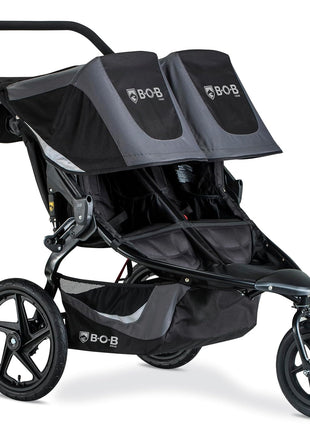 BOB Gear Revolution Flex 3.0 Duallie Jogging Stroller — Graphite Black | Versatile Double Jogger Stroller; All Terrain Stroller With Advanced Suspension & Air-Filled Tires; Car Seat Compatible