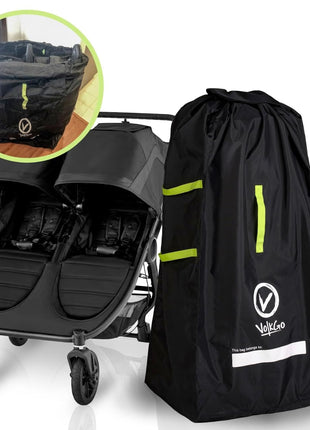 V VOLKGO Super Extra Large Stroller Bag for Airplane with Padded Backpack Shoulder Straps, Double Stroller Cover for Air Travel, Jogger & Carrier - Fits All, Gate Check Bag, Waterproof Travel Cover.