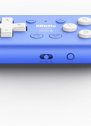 Nargos 8BitDo Micro Bluetooth Key Chain Sized Mini Controller for Nitendo Switch, Windows, Android and macOS (Micro- Blue)