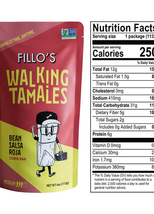 Fillos Walking Tamales Gluten Free Snacks Ready To Eat Vegan Snacks Microwaveable Meal, Gluten Free
