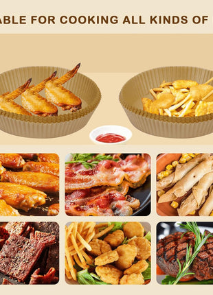 125Pcs Air Fryer Liners Disposable Parchment Paper for Ninja Air Fryer | Parchment Paper Liners for most 4-8QT AirFryer Basket, Air Fryer Accessories, BPA-Free, Heat Resistant 450°F, Non-Stick