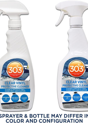 303 Products Marine Clear Protective Cleaner - Cleans and Protects Vinyl and Plastics, Provides Superior UV Protection, Prevents Yellowing and Cracking, 32oz (30215)