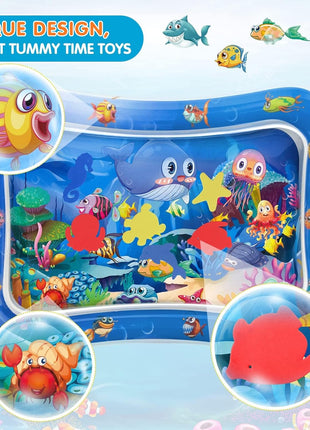 Infinno Inflatable Tummy Time Mat Premium Baby Water Play Mat for Infants and Toddlers Baby Toys for 3 to 24 Months, Strengthen Your Baby's Muscles, Portable