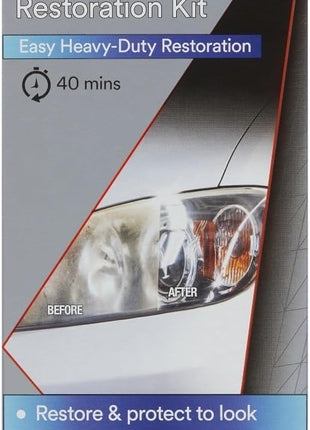 3M Ultra Headlight Restoration Kit, Contains Masking Tape, Light Sanding Discs, Wax Protectant and More, Use on Plastic Lenses Headlights, Taillights and More, Easy Heavy-Duty Restoration (39195)