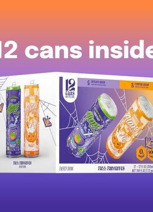 Alani Nu VARIETY PACK - WITCH'S BREW & PUMPKIN CREAM Sugar Free, Low Calorie Energy Drinks, 200mg Caffeine, Antioxidants, Biotin B Vitamins, Zero Sugar, 15 Calories or Less, 12 Fl Oz Cans (12 Pack)
