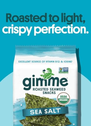 Gimme 6 CT Sea Salt Organic Roasted Seaweed Snacks, 5g, 0.17oz