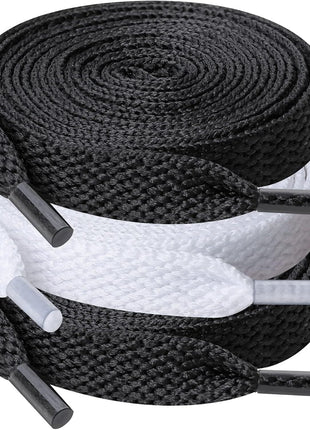 UpUGo 3 Pair Flat Shoe laces, 5/16 inch Wide Shoelaces for Athletic Running Sneakers Shoes Boot Strings