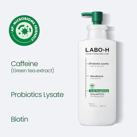 LABO-H Scalp Strengthening Shampoo with Scalp Strengthening Roll-On Serum for Hair Growth & Anti-Loss | Vegan Korean Haircare with Rosemary Oil