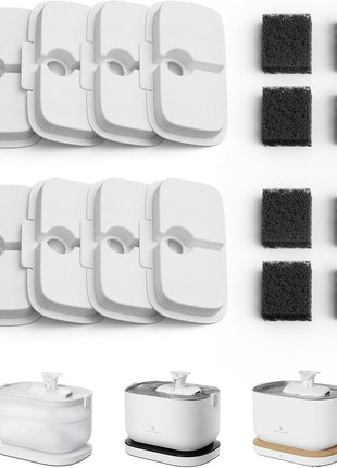 PETLIBRO Replacement Filters for Dockstream Cat Water Fountain PLWF106/PLWF116/PLWF115/PLWF105/PLWF005, 4 Months Set of Replacement Filters for Ultra Quiet Cat Fountain, 8 Count for Pet Water Fountain