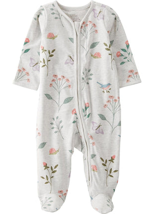 little planet by carter's unisex-baby Sleep and Play made with Organic Cotton, Botanical Butterfly Print, 3M