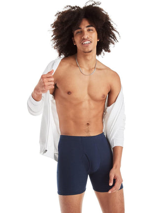 Hanes Men's Tagless Boxer Briefs with Fabric-Covered Waistband - Multiple Packs Available