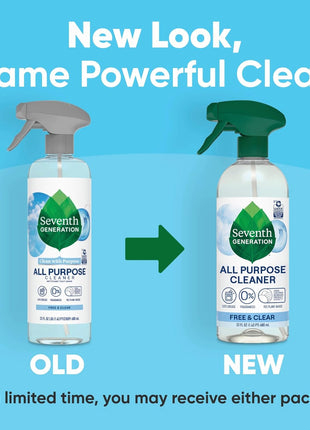Seventh Generation All Purpose Cleaner, Free & Clear, Cuts Grease, 23 Fl Oz