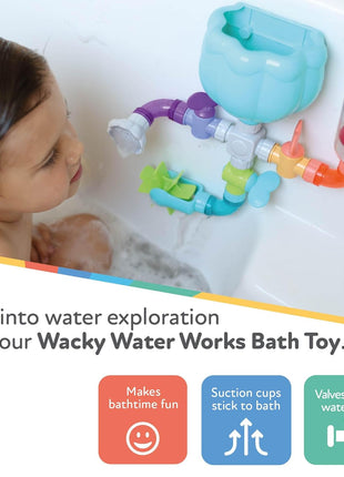 Nuby Wacky Waterworks Pipes Bath Toy - Baby Bathtub Toy with Interactive Features for Cognitive Development