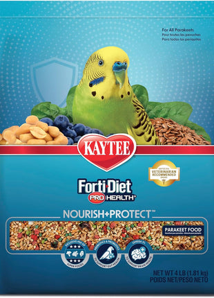 Kaytee Forti-Diet Pro Health Nourish+Protect Parakeet Food, Comprehensive Nutrition Backed by Science, Digestive Health, Immune Support, 2 pounds