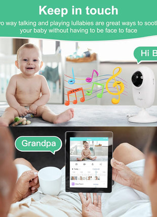 Simyke Smart Video Baby Monitor,1080P Baby Room Camera, APP Control,WiFi On/Off Switch,AI Detection, Cry Monitor and Lullabies, HD Night Vision, Two-Way Audio, Cloud & SD Card Storage