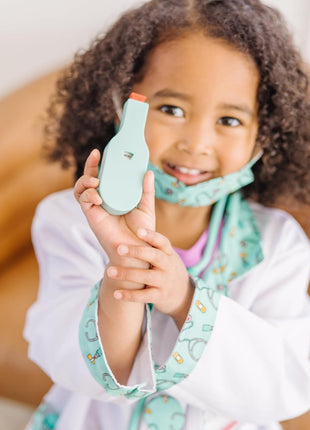 Melissa & Doug Doctor Costume, Pretend Play Dress Up Set (8-Pc) Stethoscope, Coat & Accessories, Role Play Toys for Kids 3+