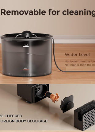 IMIPAW Automatic Cat Feeder with Camera and Water Fountain, HD AI Pet Recognition, APP Remote Control, Timed Food Dispenser, Two-Way Audio, Night Vision Function, 3L Fountains for Drinking with Filter