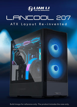 LIAN LI LANCOOL 207 Compact ATX RGB Gaming Computer Case, Airflow Optimized Mesh Panels Tower Chassis w/ 2x140mm ARGB,2x120mm PWM Fans Pre-Installed, USB Type-C Port, Tempered Glass Side Panel (Black)