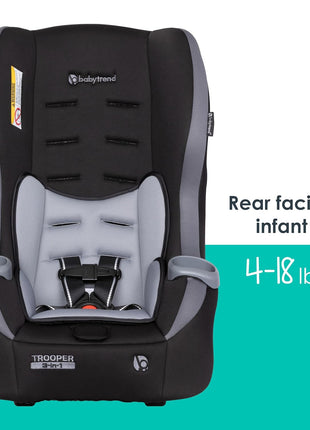 Baby Trend Trooper 3-in-1 Convertible Car Seat, Dash Black