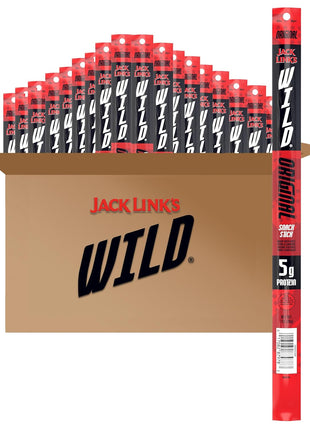 Jack Link's WILD Snack Sticks, Original - Protein Snack Sticks Made with 5g of Protein, Keto Friendly, Individually Wrapped - 1.0 Oz. (Pack of 20)