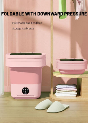 Portable Washing Machine, Mini Washer,16L Upgraded Large Capacity Foldable Washer.Deep Cleaning of Underwear, Baby Clothes and Other Small Clothes.Suitable for Apartments, Dormitories, Hotels.(Pink)