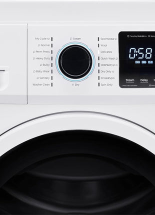 Midea 24 Inch All-in-One Front Load Washer Dryer Combo, 2.7 Cu.ft 26lbs Ventless Full-Automatic Washing Machine with Steam Care, Overnight Dry, 1400 RPM 16 Wash Cycles, White