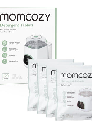 Momcozy Official Detergent Tablets for Momcozy Bottle Washers, 120 Tablets | Remove Stubborn Milk Residue and Odor, Safe and Powerful Cleaning