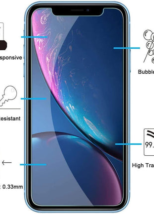 NEW'C 3 Pack Designed for iPhone 11 and iPhone XR Screen Protector (6.1 inch), Enhanced Tempered Glass Protection, Case Friendly Anti Scratch Bubble Free Ultra Resistant