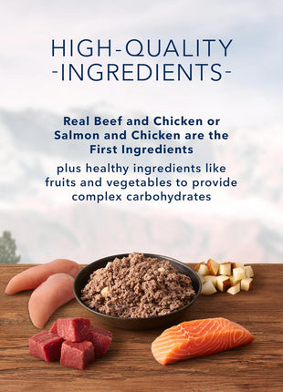 Blue Buffalo Wilderness High Protein Beef and Chicken & Salmon and Chicken Wet Dog Food Variety Pack for Adult Dogs,Grain-Free,12.5 oz Cans,(Pack of 12)