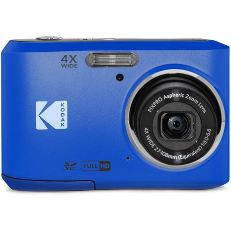 KODAK PIXPRO FZ45 16MP Compact Digital Camera, 4X Optical Zoom, AA, Blue | 1080p Full HD Video, 27mm Wide Angle Lens, 2.7 Inch LCD, Point and Shoot, Digicam, Travel and Family Photos