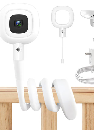 Flexible Baby Monitor Mount Compatible with Nanit Pro Smart Camera Nanit Flex Multi Stand Adjustable Baby Camera Stand with Type-C Charging Port and 10FT Power Cable Flexible Clip clamp Holde