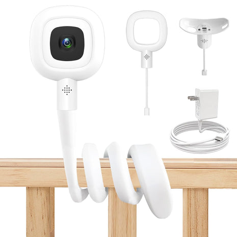 Flexible Baby Monitor Mount Compatible with Nanit Pro Smart Camera Nanit Flex Multi Stand Adjustable Baby Camera Stand with Type-C Charging Port and 10FT Power Cable Flexible Clip clamp Holde